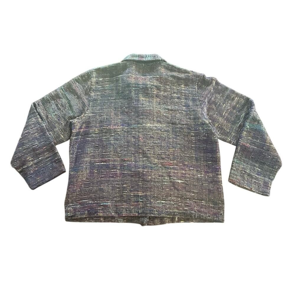 JM Collection Shirt Jacket Large Multi-Color Silk Metallic Textured‎ Shacket - Picture 10 of 10